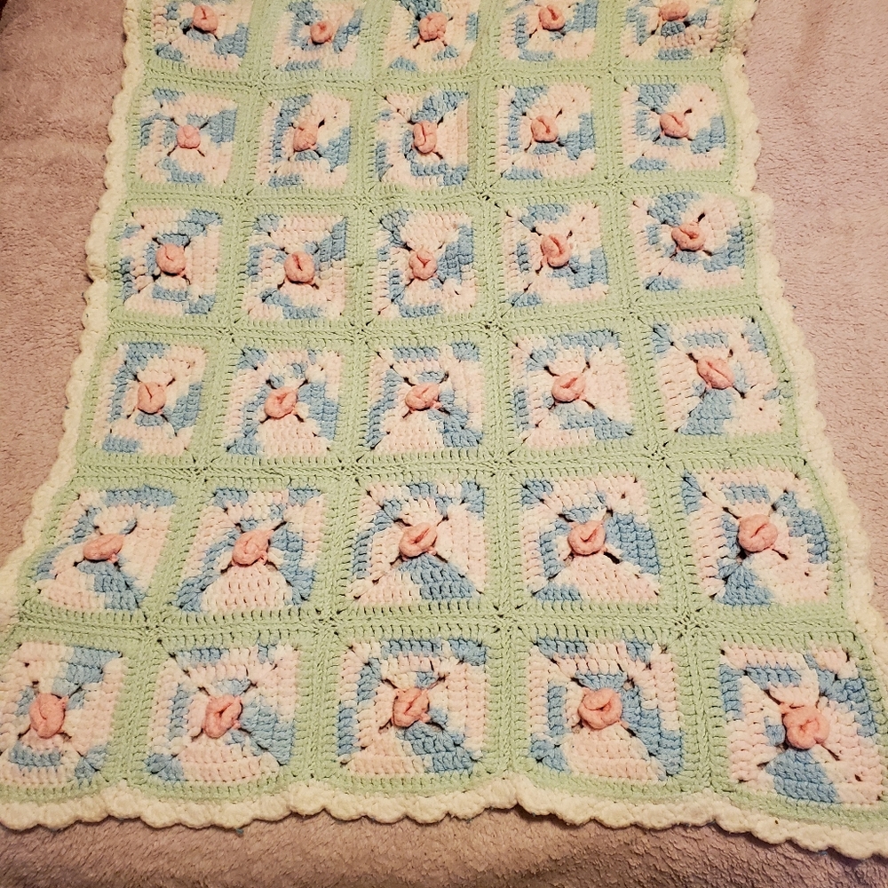 Baby crocheted blanket.  Handmade